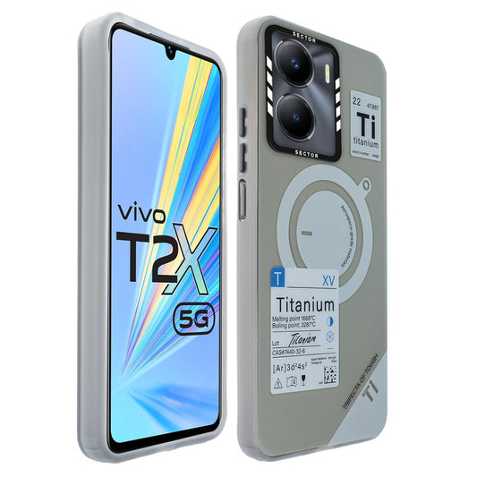 Mechanical Circuit Sector Print Hard Back Cover For Vivo T2x 5G