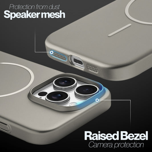 Slim Metallic Texture Wireless Charging MagSafe Case for Apple iPhone 16 Pro