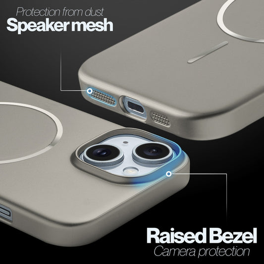 Slim Metallic Texture Wireless Charging MagSafe Case for Apple iPhone 14