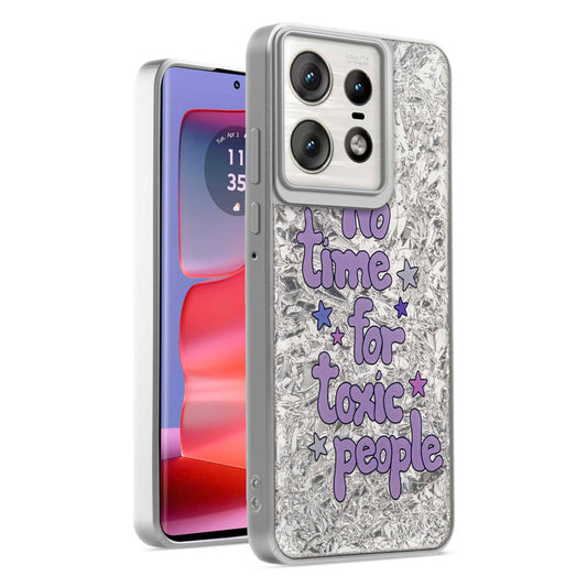 Shiny Foil Design Printed Back Case for Motorola Moto Edge 50 Pro 5G With Soft Edges with Glossy Semi-Hard Back