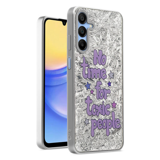 Shiny Foil Design Printed Back Case for Samsung A15 5G With Soft Edges with Glossy Semi-Hard Back