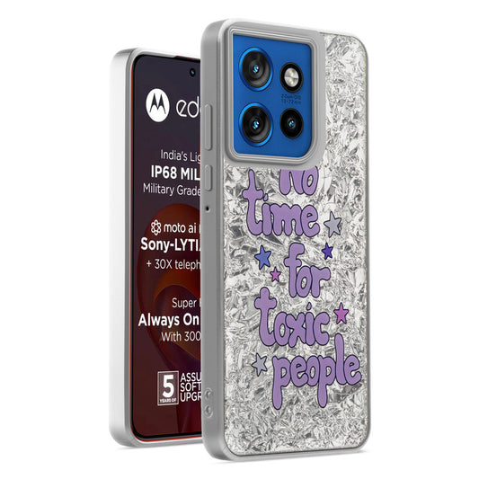 Shiny Foil Design Printed Back Case for Motorola Moto Edge 50 Neo 5G With Soft Edges with Glossy Semi-Hard Back