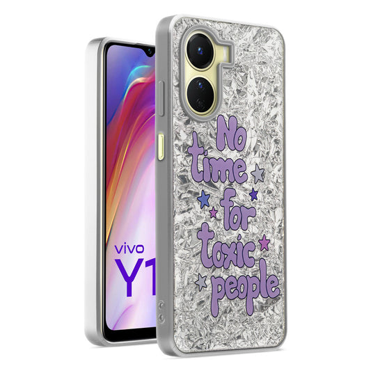 Shiny Foil Design Printed Back Case for Vivo Y16 With Soft Edges with Glossy Semi-Hard Back