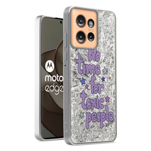 Shiny Foil Design Printed Back Case for Motorola Moto Edge 50 5G With Soft Edges with Glossy Semi-Hard Back
