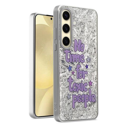 Shiny Foil Design Printed Back Case for Samsung S25 5G With Soft Edges with Glossy Semi-Hard Back