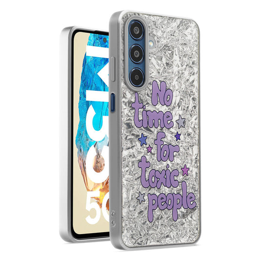 Shiny Foil Design Printed Back Case for Samsung M35 5G With Soft Edges with Glossy Semi-Hard Back