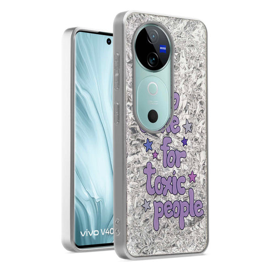 Shiny Foil Design Printed Back Case for Vivo V40 5G With Soft Edges with Glossy Semi-Hard Back