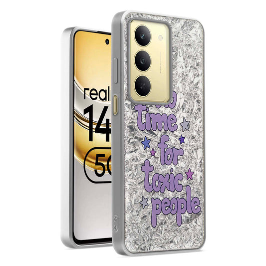 Shiny Foil Design Printed Back Case for Realme 14x 5G With Soft Edges with Glossy Semi-Hard Back