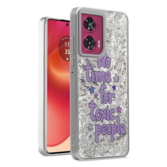 Shiny Foil Design Printed Back Case for Motorola Moto Edge 50 Fusion 5G With Soft Edges with Glossy Semi-Hard Back