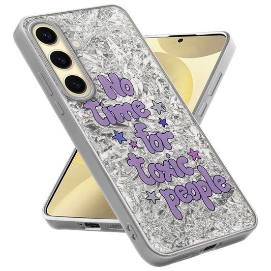 Shiny Foil Design Printed Back Case for Samsung S25 5G With Soft Edges with Glossy Semi-Hard Back