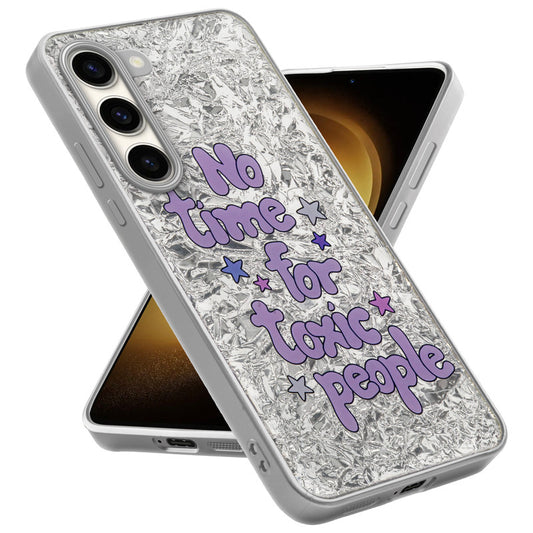 Shiny Foil Design Printed Back Case for Samsung S23 5G With Soft Edges with Glossy Semi-Hard Back