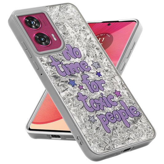 Shiny Foil Design Printed Back Case for Motorola Moto Edge 50 Fusion 5G With Soft Edges with Glossy Semi-Hard Back