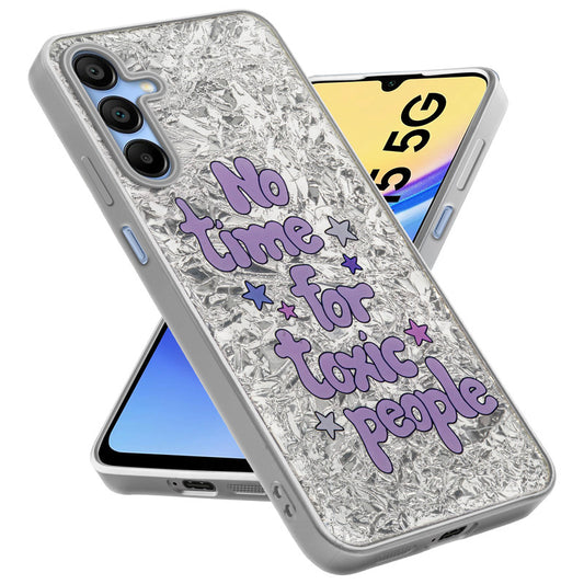 Shiny Foil Design Printed Back Case for Samsung A15 5G With Soft Edges with Glossy Semi-Hard Back