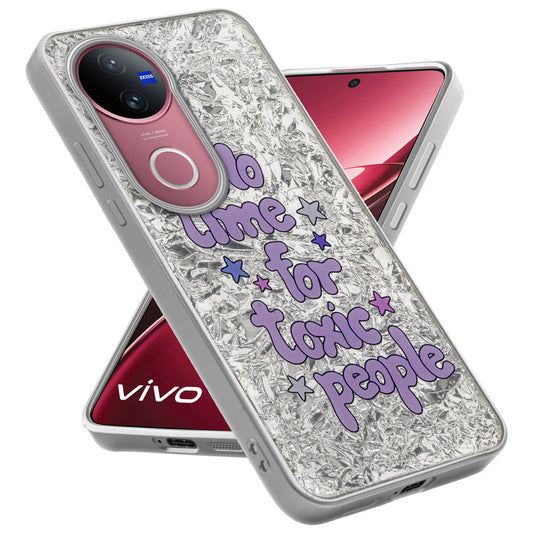 Shiny Foil Design Printed Back Case for Vivo V50 5G With Soft Edges with Glossy Semi-Hard Back