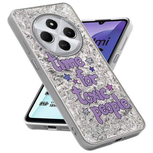 Shiny Foil Design Printed Back Case for Redmi 14C 5G With Soft Edges with Glossy Semi-Hard Back