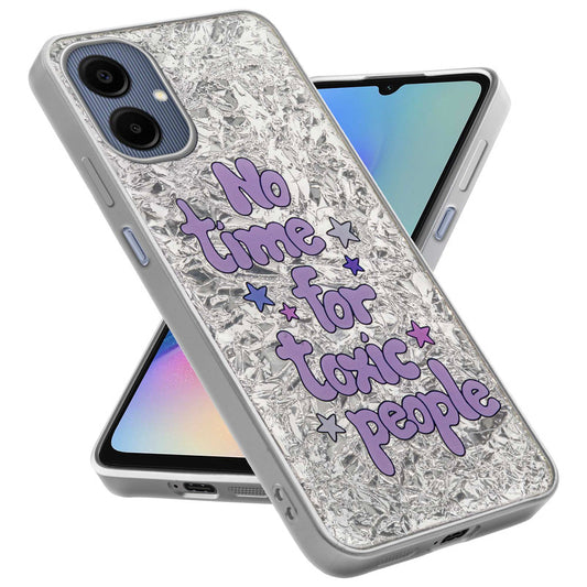 Shiny Foil Design Printed Back Case for Samsung A06 5G With Soft Edges with Glossy Semi-Hard Back