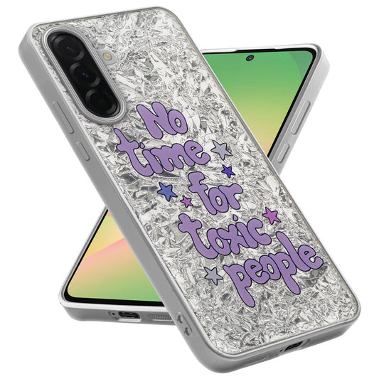 Shiny Foil Design Printed Back Case for Samsung A56 5G With Soft Edges with Glossy Semi-Hard Back