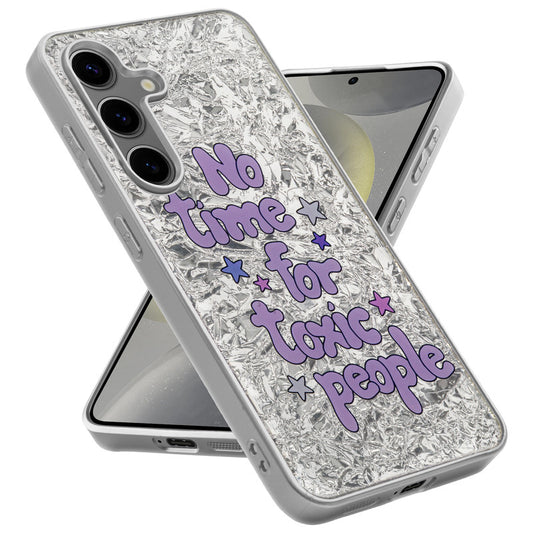 Shiny Foil Design Printed Back Case for Samsung S24 5G With Soft Edges with Glossy Semi-Hard Back