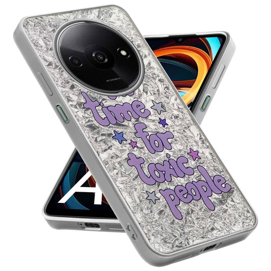 Shiny Foil Design Printed Back Case for Redmi A3 With Soft Edges with Glossy Semi-Hard Back