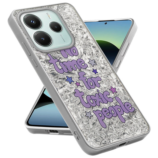 Shiny Foil Design Printed Back Case for Redmi Note 14 5G With Soft Edges with Glossy Semi-Hard Back