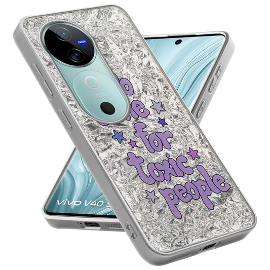 Shiny Foil Design Printed Back Case for Vivo V40 5G With Soft Edges with Glossy Semi-Hard Back