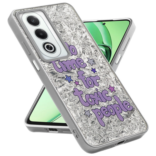 Shiny Foil Design Printed Back Case for Oppo K12x 5G With Soft Edges with Glossy Semi-Hard Back