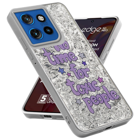 Shiny Foil Design Printed Back Case for Motorola Moto Edge 50 Neo 5G With Soft Edges with Glossy Semi-Hard Back