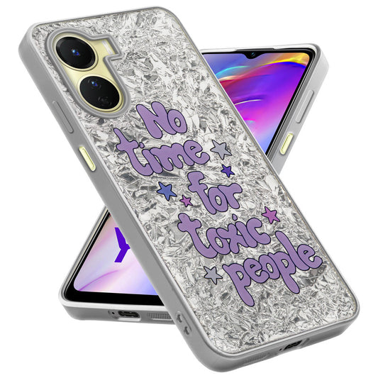 Shiny Foil Design Printed Back Case for Vivo Y16 With Soft Edges with Glossy Semi-Hard Back