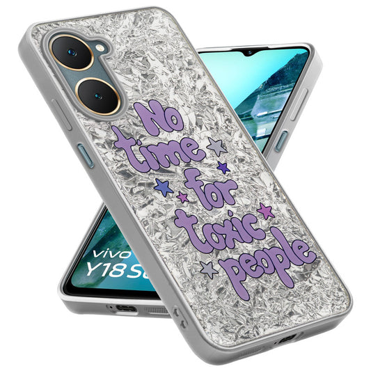 Shiny Foil Design Printed Back Case for Vivo Y18 With Soft Edges with Glossy Semi-Hard Back