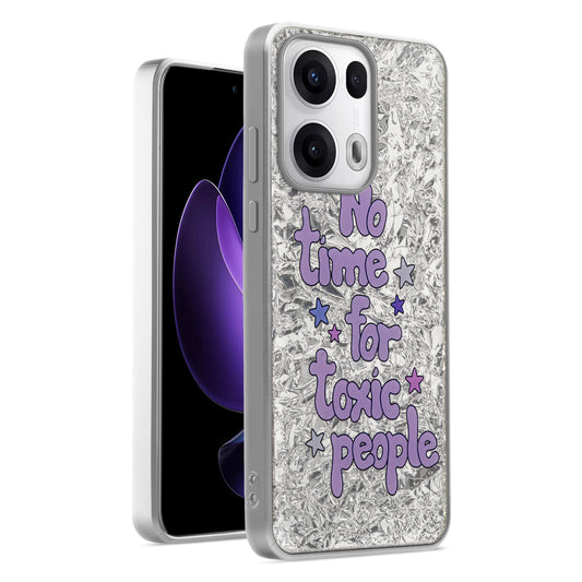 Shiny Foil Design Printed Back Case for Oppo Reno 13 Pro 5G With Soft Edges with Glossy Semi-Hard Back