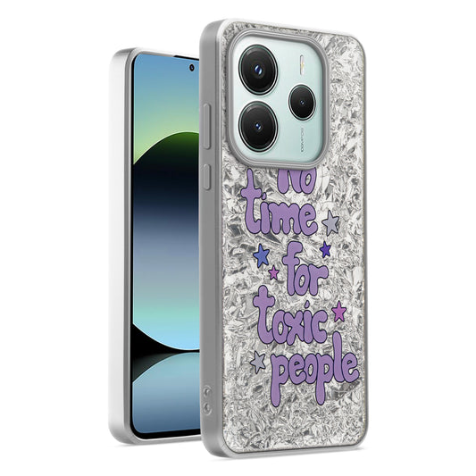 Shiny Foil Design Printed Back Case for Redmi Note 14 SE 5G With Soft Edges with Glossy Semi-Hard Back