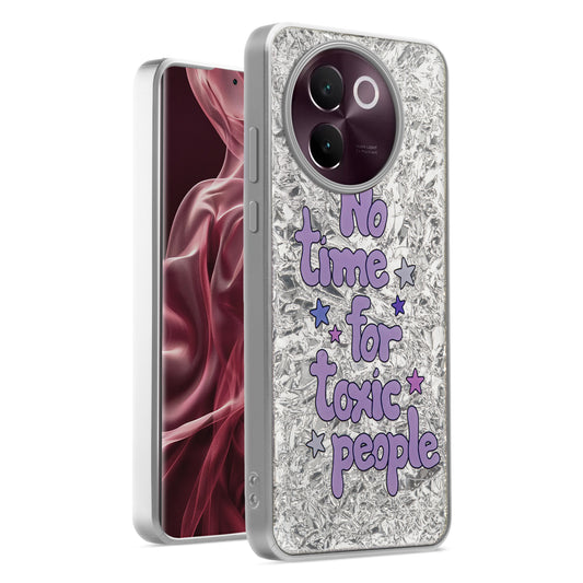 Shiny Foil Design Printed Back Case for Vivo V30e 5G With Soft Edges with Glossy Semi-Hard Back