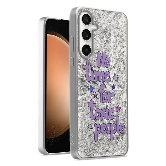 Shiny Foil Design Printed Back Case for Samsung S23 FE 5G With Soft Edges with Glossy Semi-Hard Back