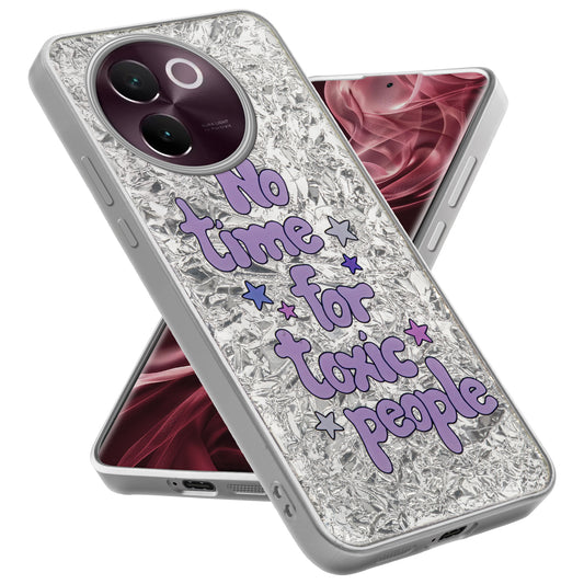 Shiny Foil Design Printed Back Case for Vivo V30e 5G With Soft Edges with Glossy Semi-Hard Back