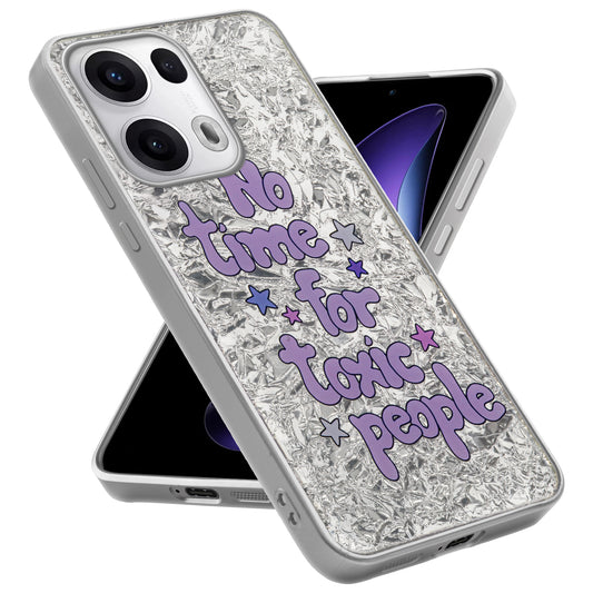 Shiny Foil Design Printed Back Case for Oppo Reno 13 Pro 5G With Soft Edges with Glossy Semi-Hard Back