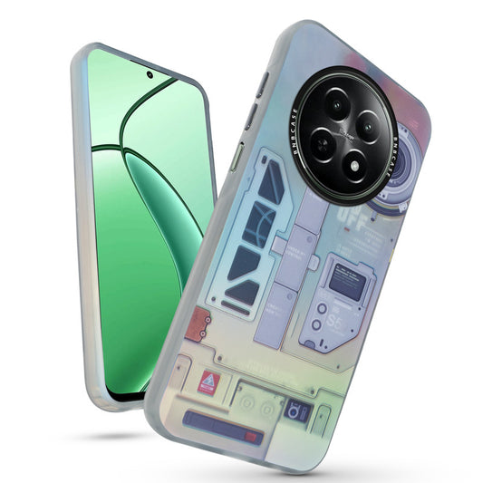 Futuristic Rainbow Effect Circuit Print Hard Back Cover For Realme 12X 5G