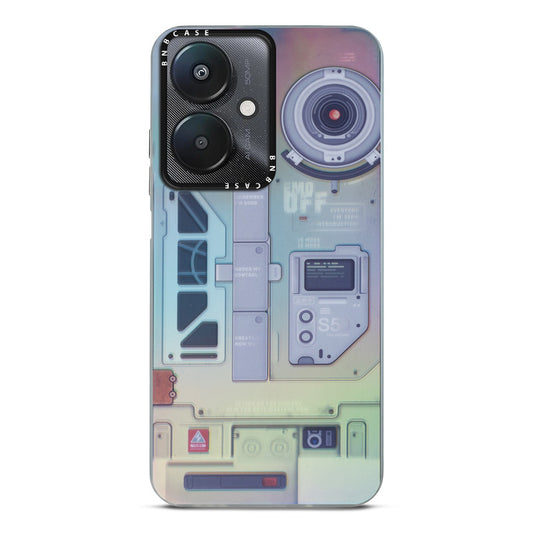 Futuristic Rainbow Effect Circuit Print Hard Back Cover For Redmi 13C 5G