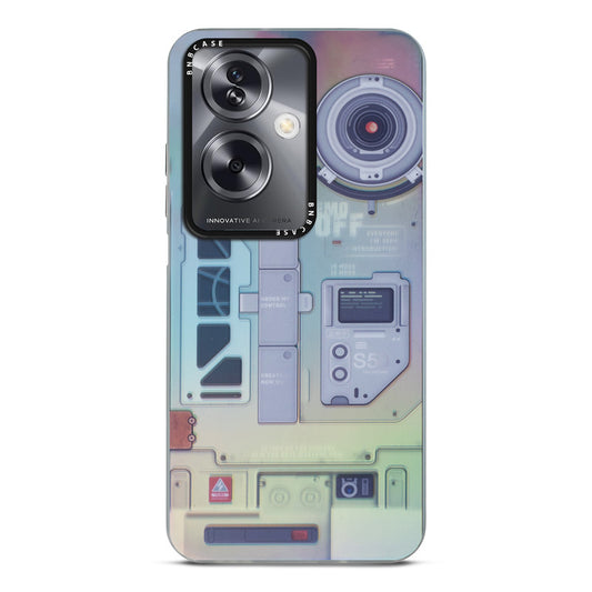 Futuristic Rainbow Effect Circuit Print Hard Back Cover For Oppo A79 5G