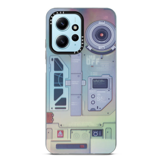 Futuristic Rainbow Effect Circuit Print Hard Back Cover For Redmi Note 12 4G