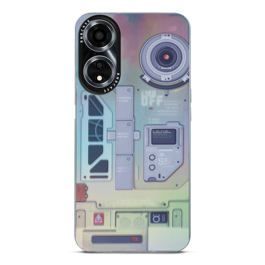 Futuristic Rainbow Effect Circuit Print Hard Back Cover For Oppo A78 5G
