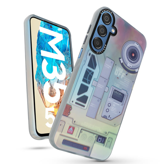 Colorful Reflective Circuit Prints Hard Back Protector Case For Samsung M35 5G