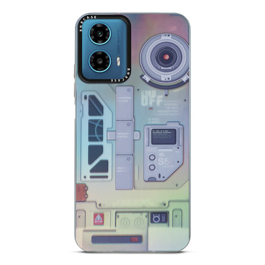 Colorful Reflective Circuit Prints Hard Back Protector Case For Motorola G34 5G