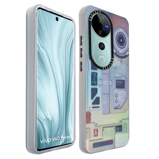 Colorful Reflective Circuit Prints Hard Back Protector Case For Vivo V40 5G