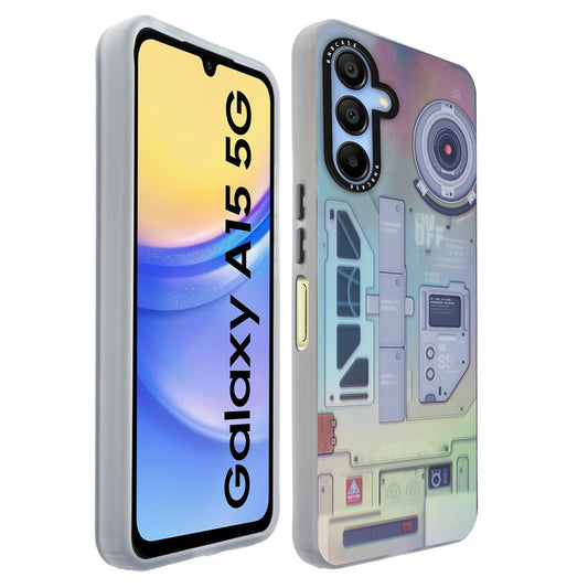 Colorful Reflective Circuit Prints Hard Back Protector Case For Samsung A15 5G