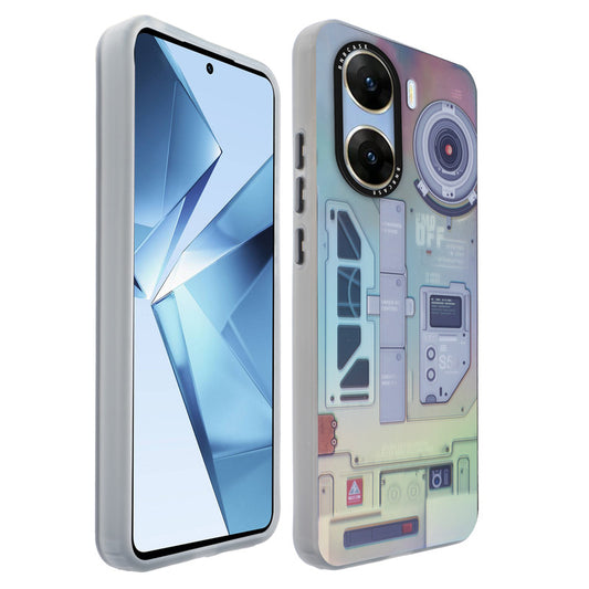 Colorful Reflective Circuit Prints Hard Back Protector Case For Vivo V29e 5G