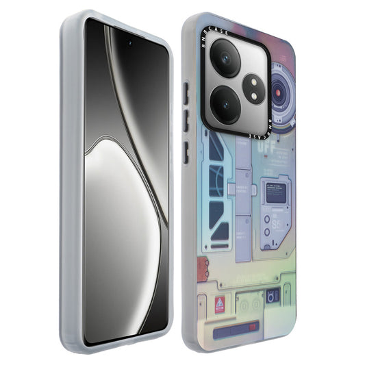 Colorful Reflective Circuit Prints Hard Back Protector Case For Realme GT 6T 5G