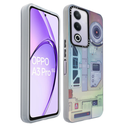 Colorful Reflective Circuit Prints Hard Back Protector Case For Oppo A3 Pro 5G