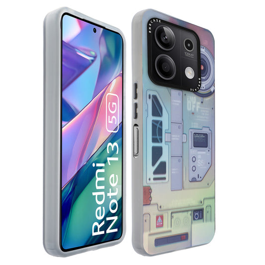 Colorful Reflective Circuit Prints Hard Back Protector Case For Redmi Note 13 5G