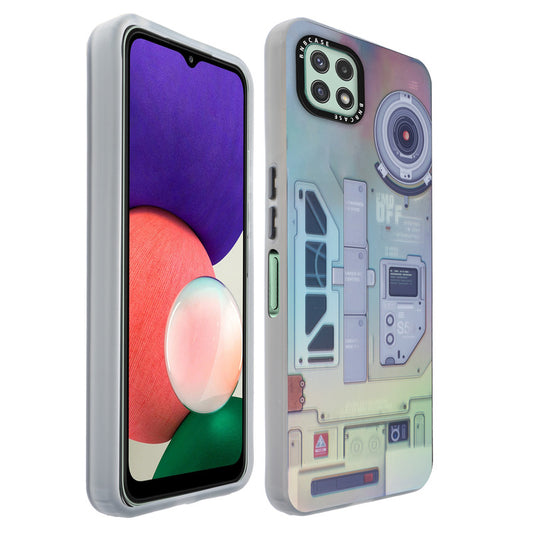 Colorful Reflective Circuit Prints Hard Back Protector Case For Samsung A22 5G