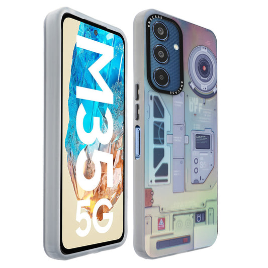 Colorful Reflective Circuit Prints Hard Back Protector Case For Samsung M35 5G